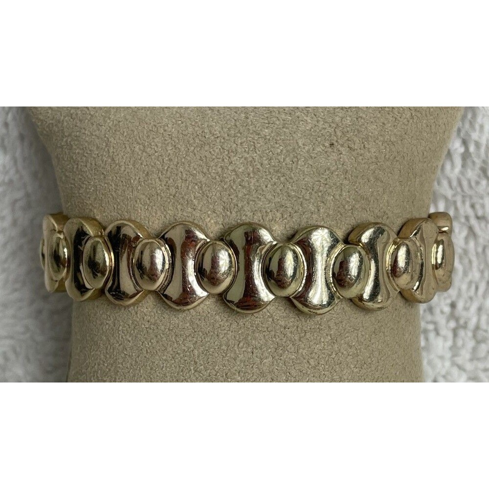 Vintage Napier Stretch Bracelet Gold Tone Good